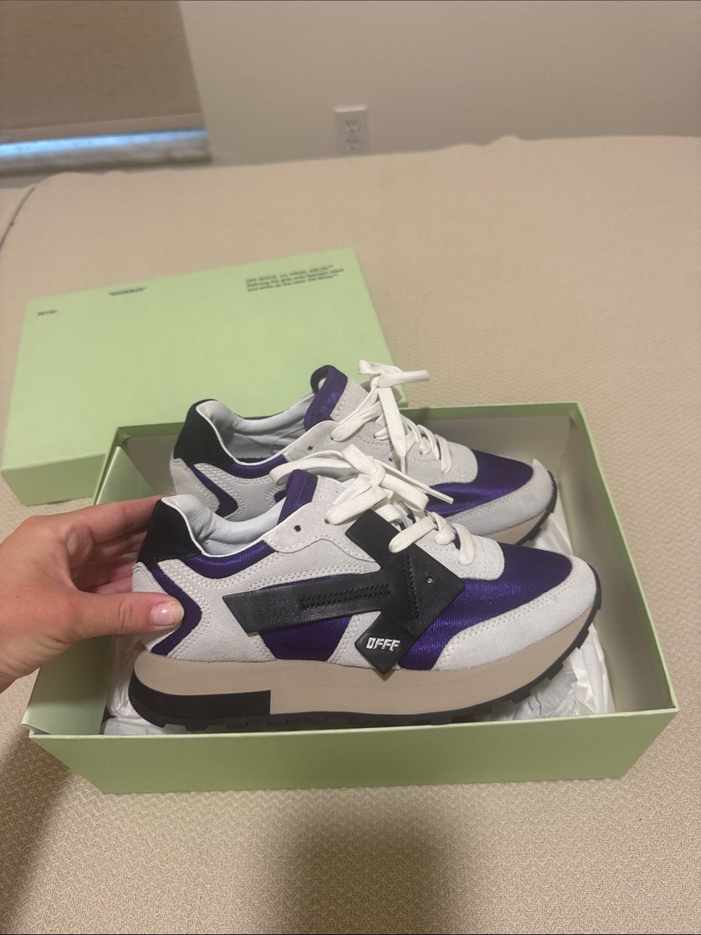 Off-White Purple, White and Black Runner Sneakers
